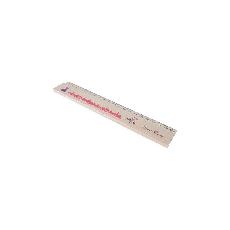 Règle en Bois de Hêtre Personnalisée 20 cm - Charme marquage couleur éclatante