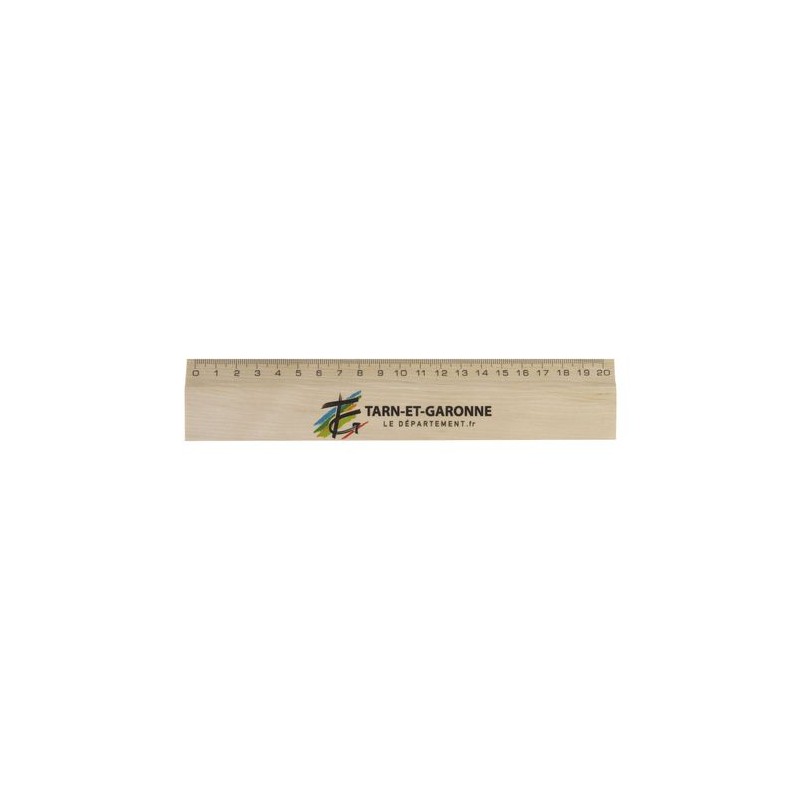 Règle en Bois de Hêtre Personnalisée 20 cm - Charme objet promo petit budget