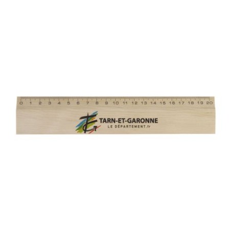 Règle en Bois de Hêtre Personnalisée 20 cm - Charme objet promo petit budget