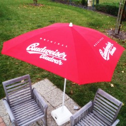 Parasol rond personnalisé 180 cm asymétrique - Idéal pour votre marque pas cher