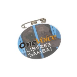 Badge Plastique Éco-responsable Personnalisé Rectangle 43x58 mm avec Pince Épingle - BADGE PLASTIQUE 2