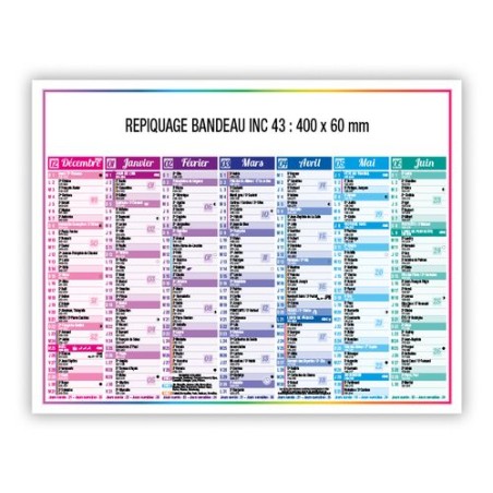 Calendrier bancaire 4 SAISONS 2025
