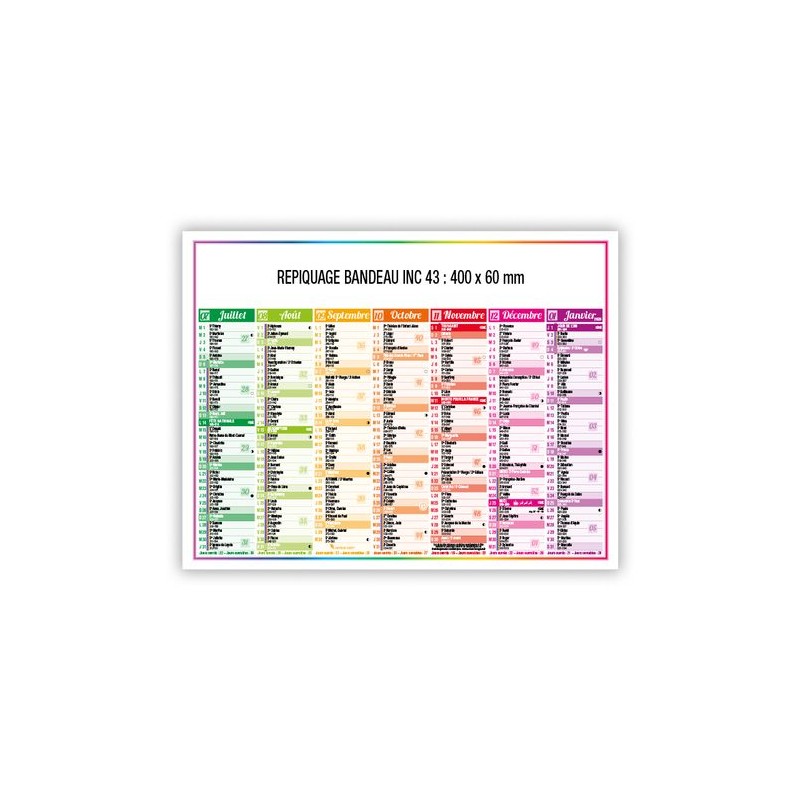 Calendrier bancaire personnalisé 2025 - 4 SAISONS Matières : carton impression haute définition