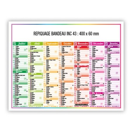 Calendrier bancaire personnalisé 2025 - 4 SAISONS Matières : carton impression haute définition