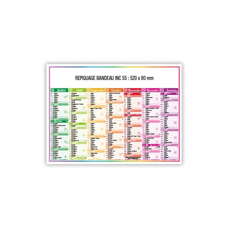 Calendrier bancaire personnalisé 2025 - 4 SAISONS Matières : carton marquage laser ultra précis