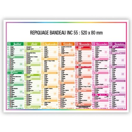 Calendrier bancaire personnalisé 2025 - 4 SAISONS Matières : carton marquage laser ultra précis