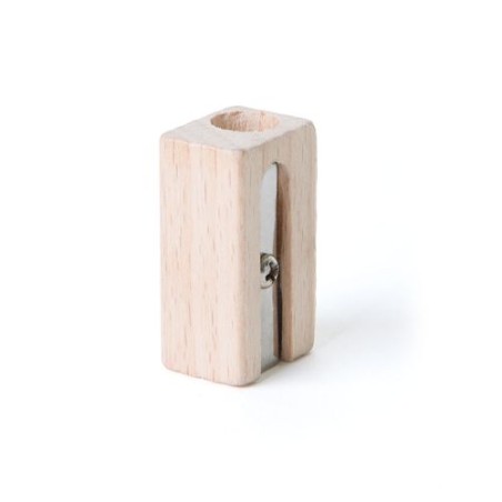 Taille-Crayon Éco-responsable en Bois 1 Trou Ø8 mm - Objets Publicitaires livraison express 24h 48h