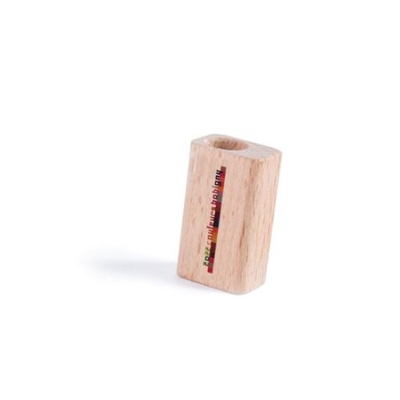 Taille-Crayon Éco-responsable en Bois 1 Trou Ø8 mm - Objets Publicitaires impression haute définition