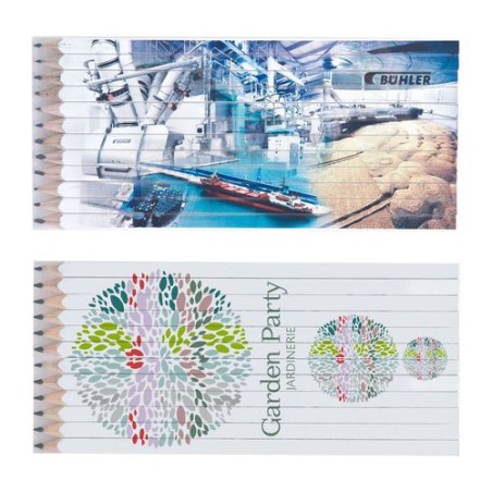 Set Quadri Éco-responsable de 12 Crayons Graphite de 17,6 cm - Boutique personnalisable avec votre logo