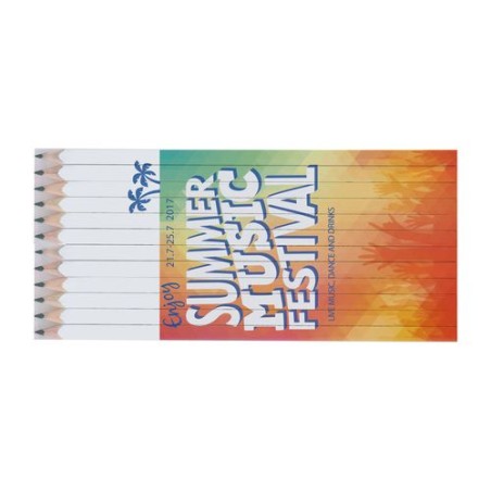 Set Quadri Éco-responsable de 12 Crayons Graphite de 17,6 cm - Boutique cadeau entreprise pas cher
