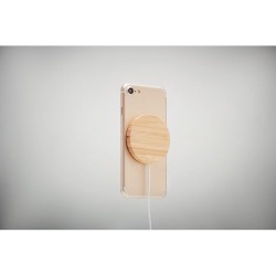 Chargeur sans fil magnétique  personnalisé - RUNDO MAG Matières : bambou Couleurs : bois livraison express 24h 48h