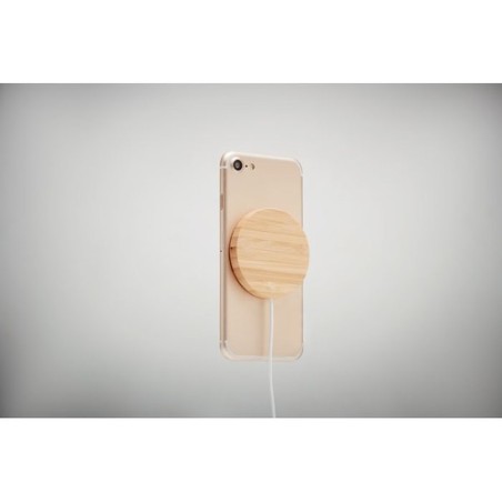 Chargeur sans fil magnétique  personnalisé - RUNDO MAG Matières : bambou Couleurs : bois livraison express 24h 48h