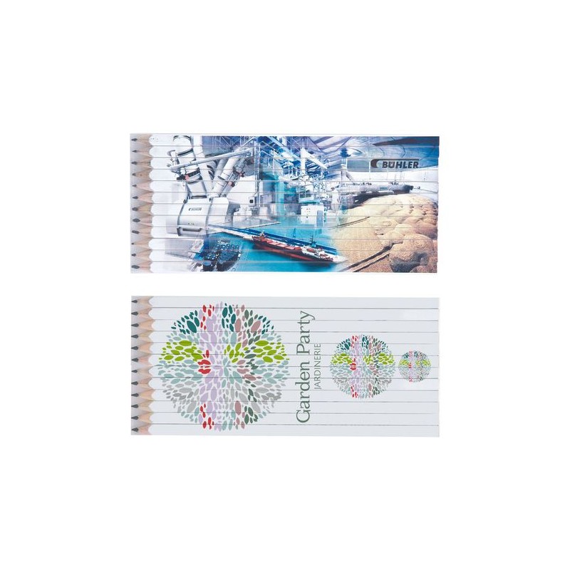 Set Quadri Éco-responsable de 12 Crayons Graphite de 17,6 cm - Boutique cadeau collaborateur premium