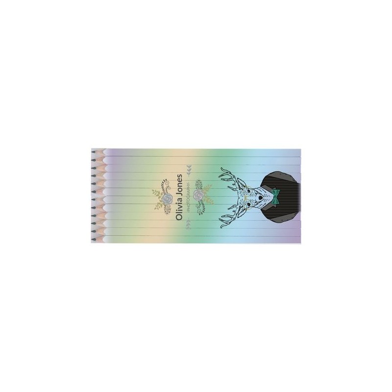 Set Quadri Éco-responsable de 12 Crayons Graphite de 17,6 cm - Boutique impression logo haute qualité