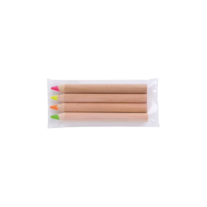 Sachet de 4 surligneurs s de 8,7 cm - Pantone objet promotionnel éco-responsable