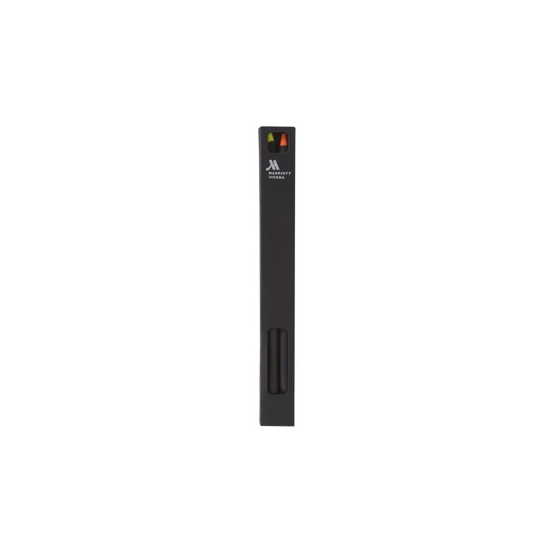 Étui Carton Éco-responsable Personnalisable pour 2 Crayons - Black cadeau collaborateur premium