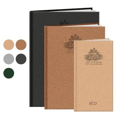 Agenda Éco-responsable Pratique et Personnalisé 2025 - ECO Couleurs : beige Matières : papier (FSC)