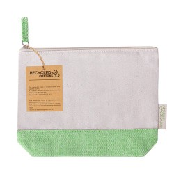 Trousse de Toilette Éco-responsable Personnalisée à Prix Abordable Velerox Matières : coton recyclé Couleurs : vert impression h