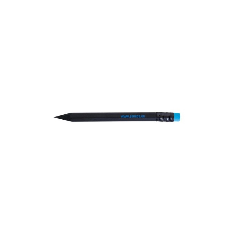 Crayon  personnalisé 8,7 cm Black Hexa Pantone T Gomme marquage laser ultra précis