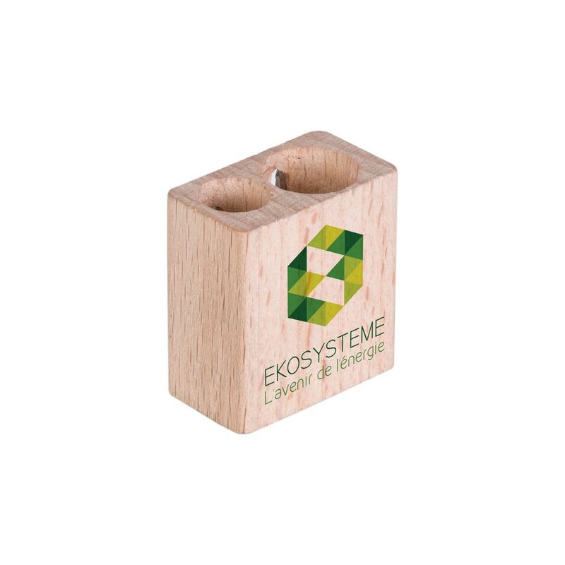 Taille-Crayon Éco-responsable Double Trou - Objets Publicitaires personnalisable avec votre logo