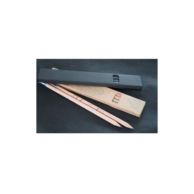 Élégant Etui Carton Kraft pour 4 Crayons