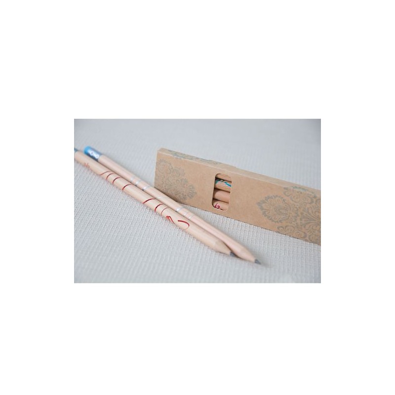 Étui Éco-responsable en Carton Kraft pour 4 Crayons - Personnalisable cadeau affaires élégant