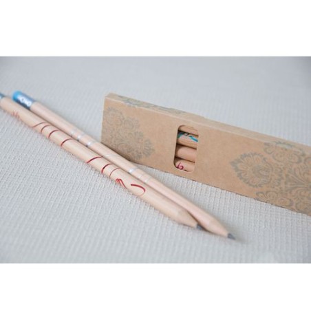 Étui Éco-responsable en Carton Kraft pour 4 Crayons - Personnalisable cadeau affaires élégant