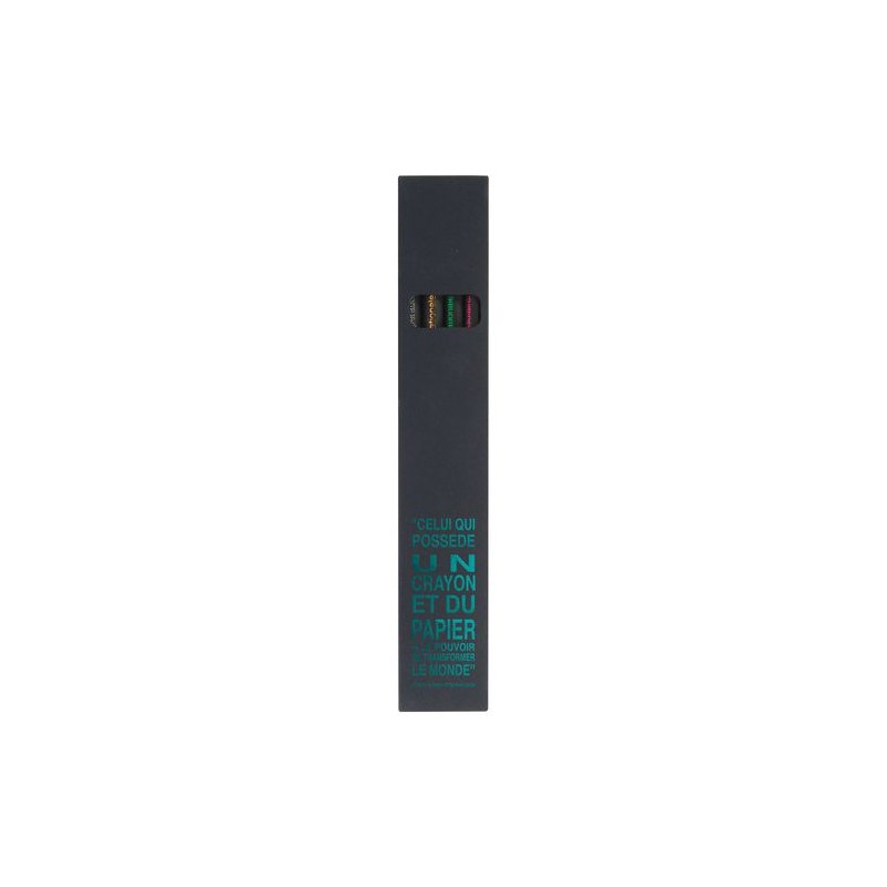 Étui en carton noir personnalisable pour 4 crayons personnalisable avec votre logo