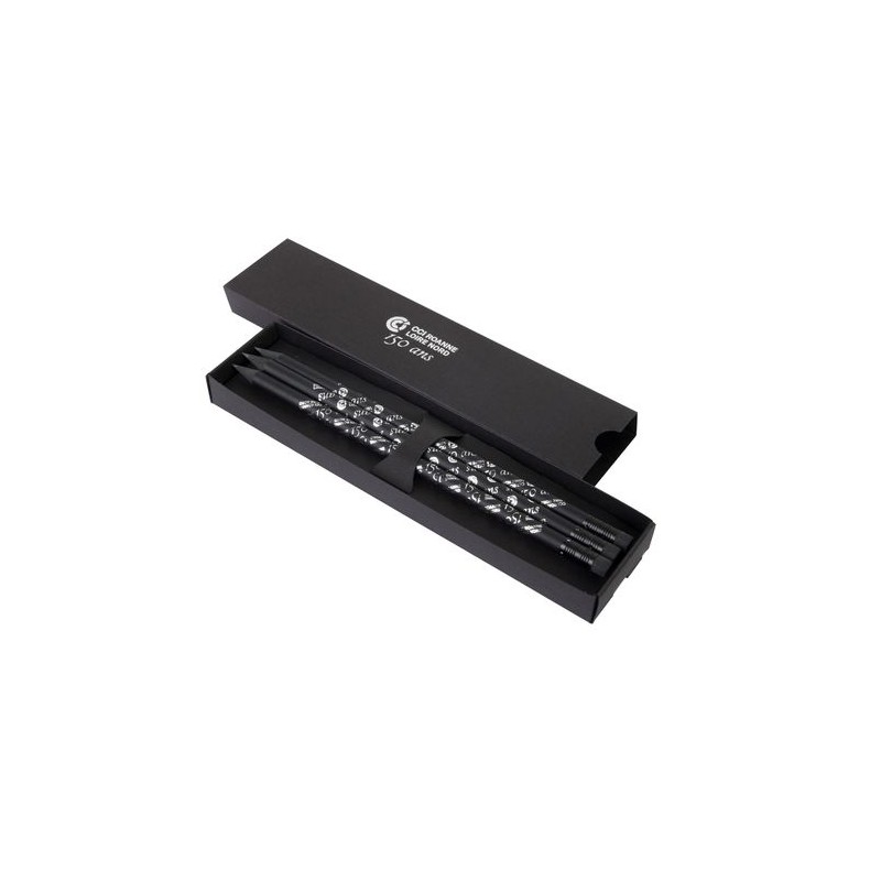 Étui-Fourreau Éco-responsable Noir pour 3 Crayons - Personnalisez-le ! cadeau entreprise pas cher
