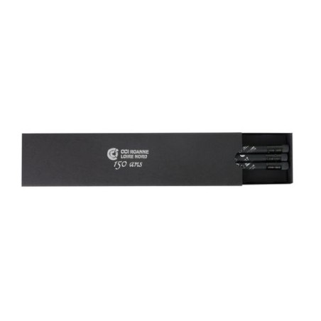 Étui-Fourreau Éco-responsable Noir pour 3 Crayons - Personnalisez-le ! livraison express 24h 48h