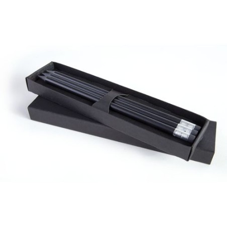 Étui-Fourreau Éco-responsable Noir pour 3 Crayons - Personnalisez-le ! personnalisation rapide en France