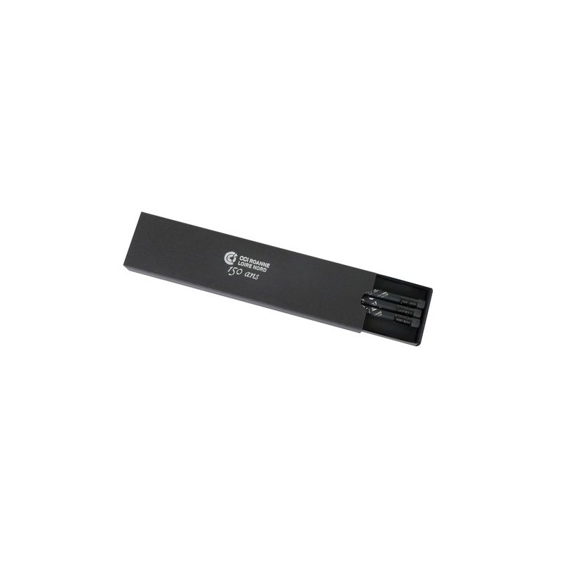 Étui-Fourreau Éco-responsable Noir pour 3 Crayons - Personnalisez-le ! impression logo haute qualité