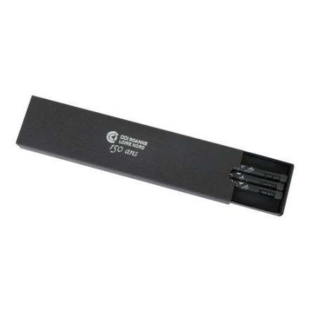 Étui-Fourreau Éco-responsable Noir pour 3 Crayons - Personnalisez-le ! impression logo haute qualité