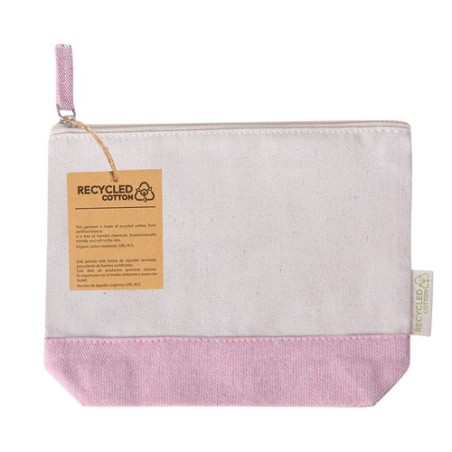 Trousse de Toilette Éco-responsable Personnalisée à Prix Abordable Velerox Matières : coton recyclé Couleurs : fuchsia cadeau en
