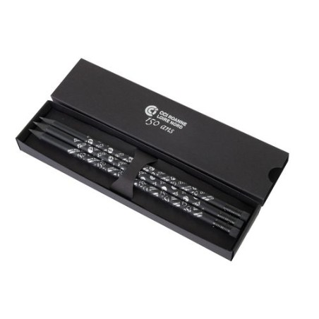 Étui-Fourreau Éco-responsable Noir pour 3 Crayons - Personnalisez-le ! goodies publicitaire durable