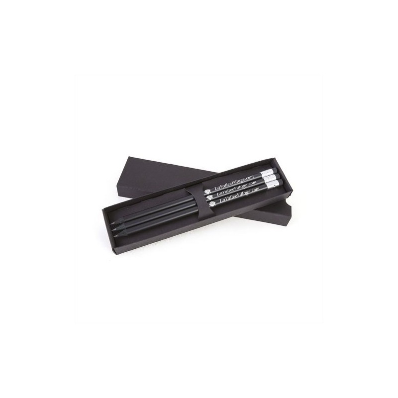 Étui-Fourreau Éco-responsable Noir pour 3 Crayons - Personnalisez-le ! livraison express 24h 48h