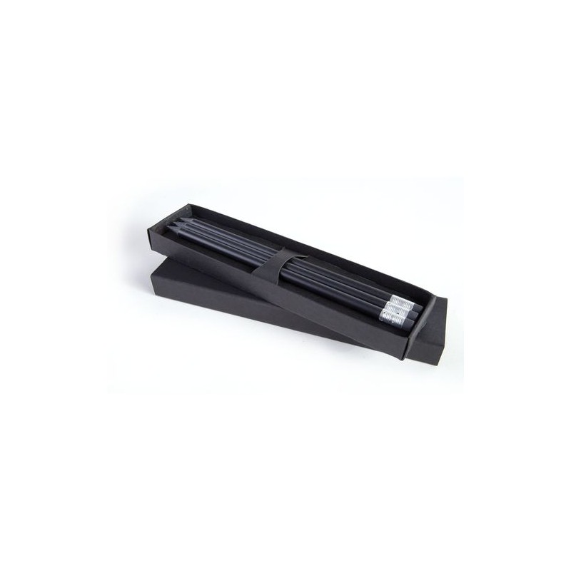 Étui-Fourreau Éco-responsable Noir pour 3 Crayons - Personnalisez-le ! cadeau collaborateur premium