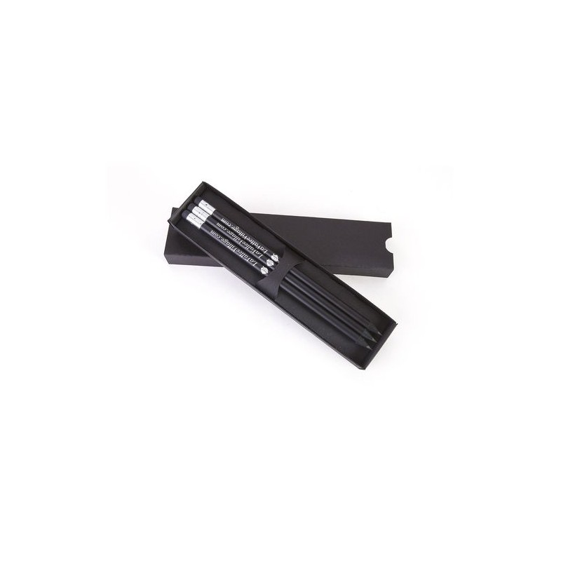 Étui-Fourreau Éco-responsable Noir pour 3 Crayons - Personnalisez-le ! accessoire événementiel unique