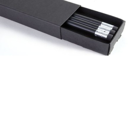 Étui-Fourreau Éco-responsable Noir pour 3 Crayons - Personnalisez-le ! marquage couleur éclatante