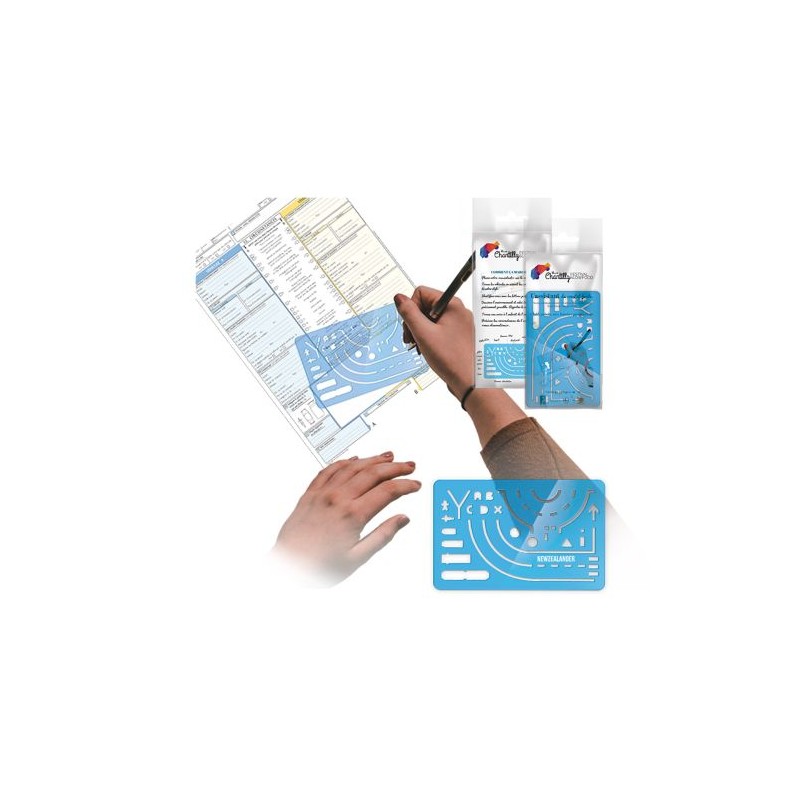 Set Règle Normographe 125x80 mm - Outil de Constat