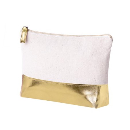 Trousse de Toilette Personnalisée Radynel Matières : coton Couleurs : doré personnalisable avec votre logo