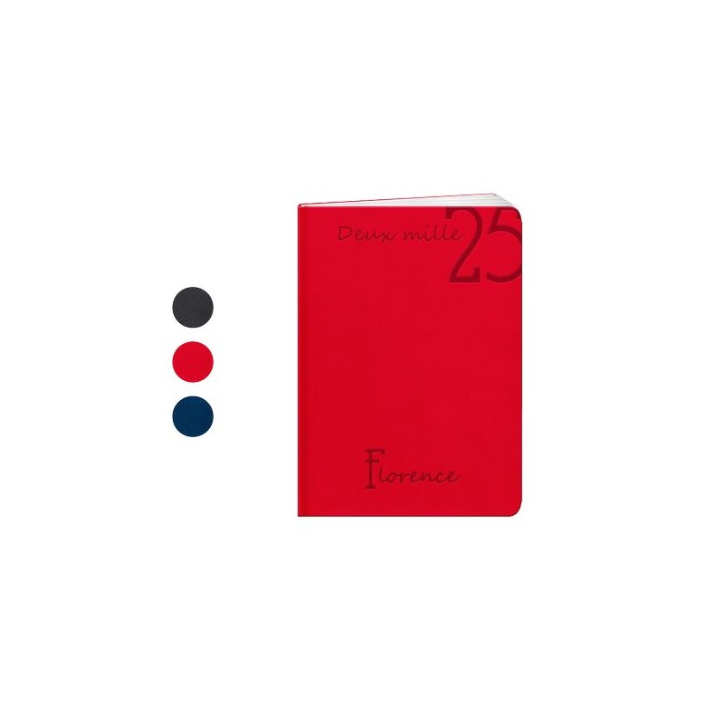 Agenda Éco-responsable 2025 Personnalisé - FLORENCE Couleurs : bleu Matières : papier (FSC)