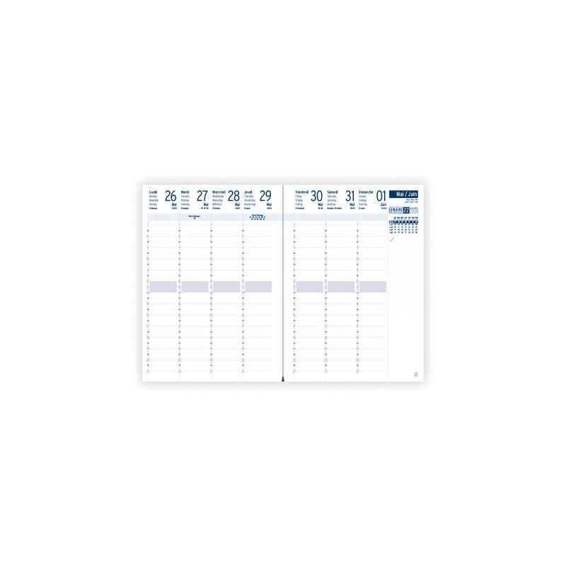 Agenda Éco-responsable 2025 Personnalisé - FLORENCE Couleurs : bleu Matières : papier (FSC) livraison express 24h 48h