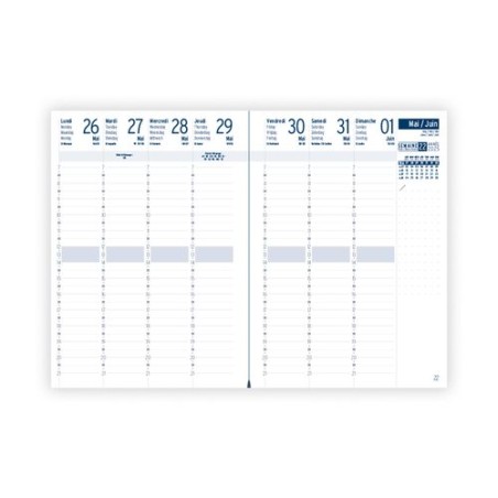 Agenda Éco-responsable 2025 Personnalisé - FLORENCE Couleurs : bleu Matières : papier (FSC) livraison express 24h 48h