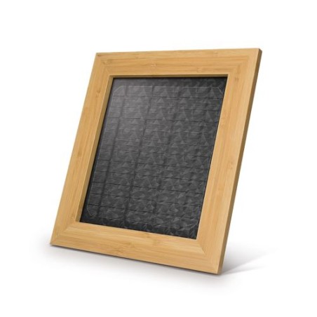 Cadre Éco-responsable en Bambou avec Chargeur Solaire Personnalisé personnalisable avec votre logo