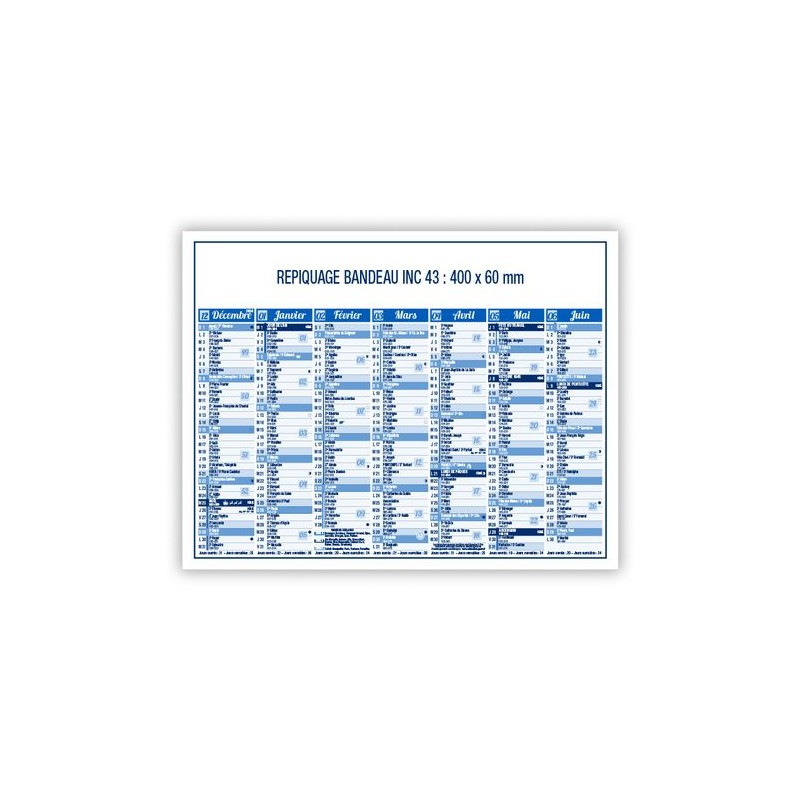 Calendrier bancaire 2025 Standard - Personnalisable