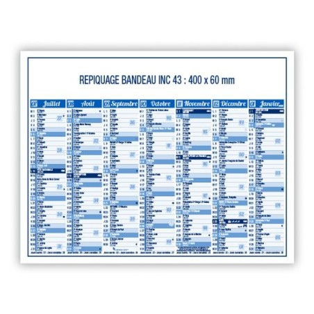 Calendrier bancaire 2025 Standard - Personnalisable