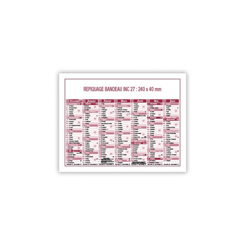 Calendrier bancaire 2025 Standard - Personnalisable