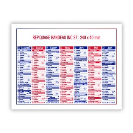 Calendrier bancaire 2025 Standard - Personnalisable