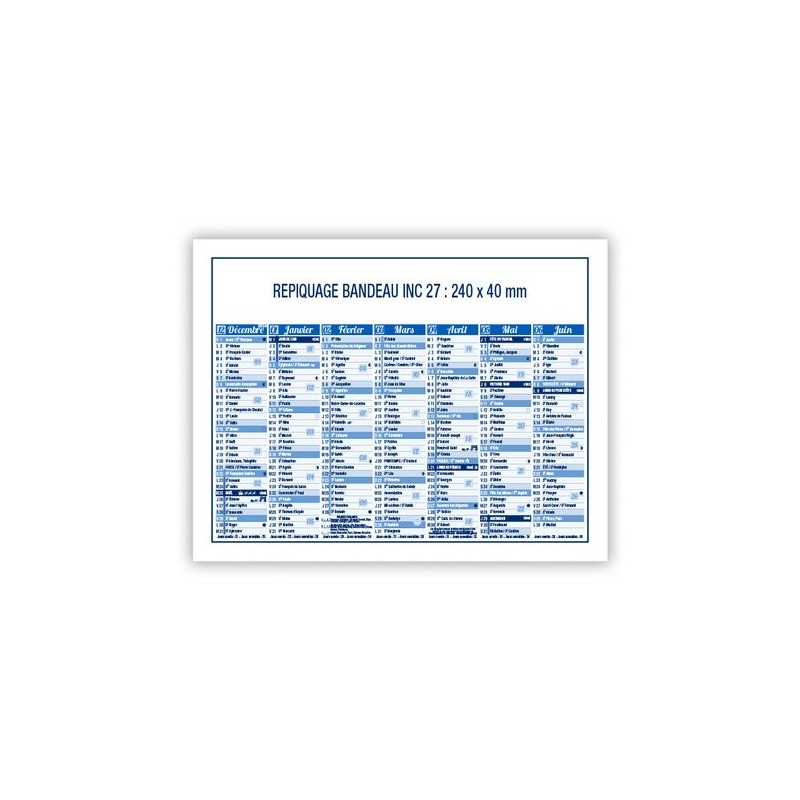 Calendrier bancaire 2025 Standard - Personnalisable